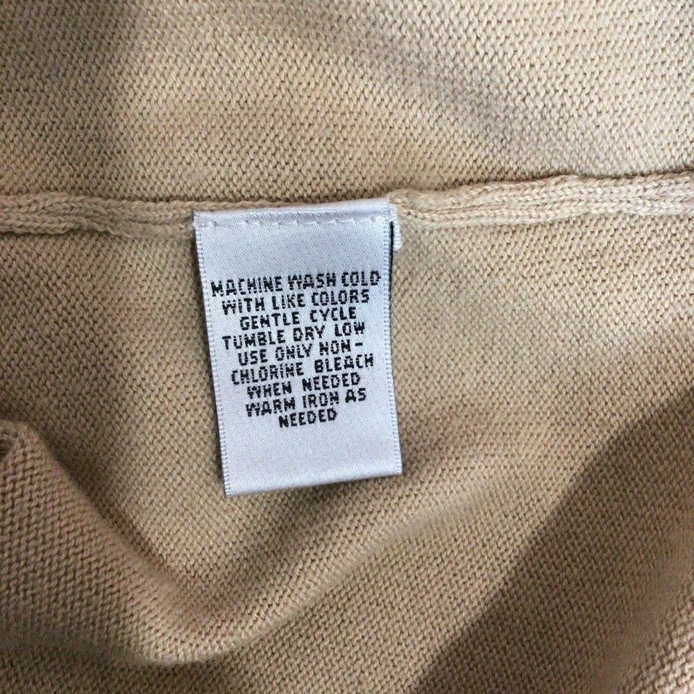 Liz Baker Petite Tan Long Sleeve Knit Cardigan - Size Small Petite - Picture 7 of 7